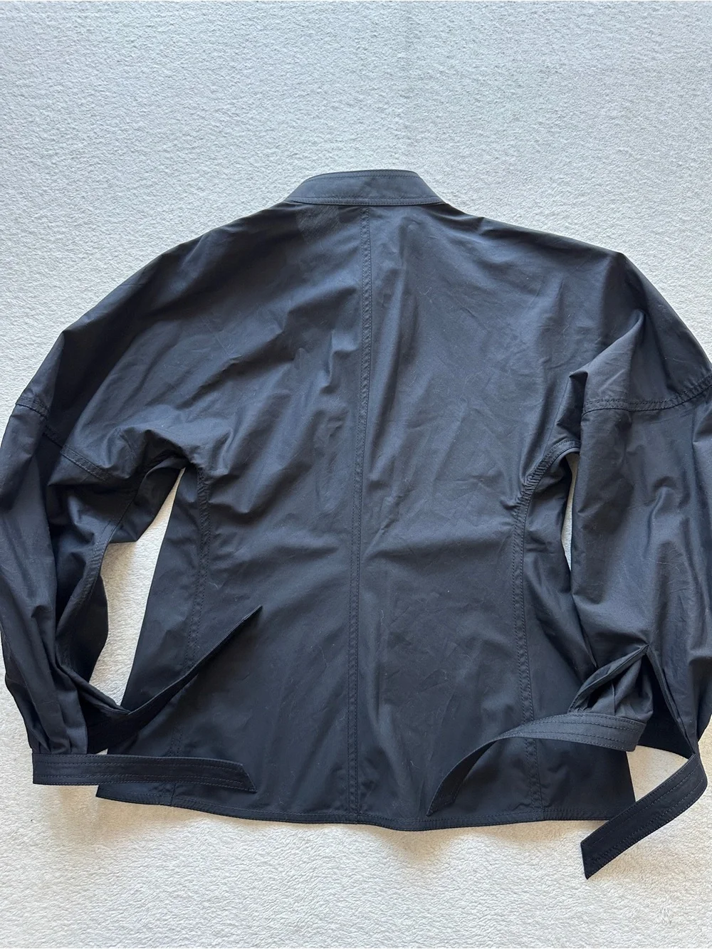 Tory Burch Poplin Shirt Black Cotton size‎ 2 small like NEW removable collar